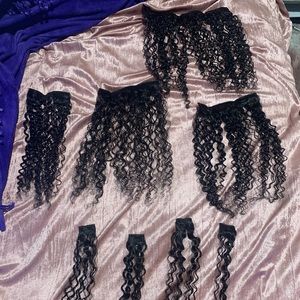 18” water wave 100% Human hair clip in extensions